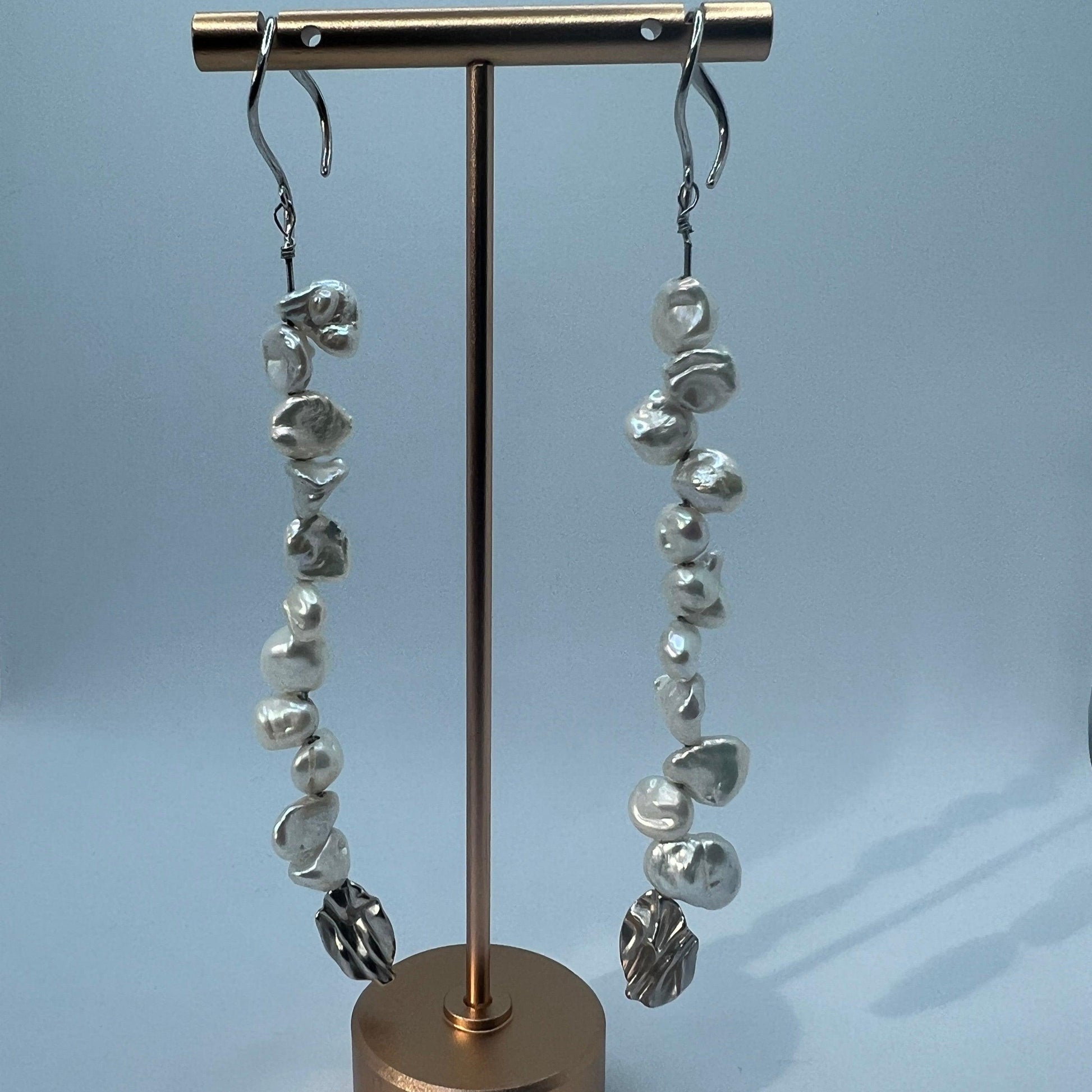 Silver Keshi Ear Cuff Chain