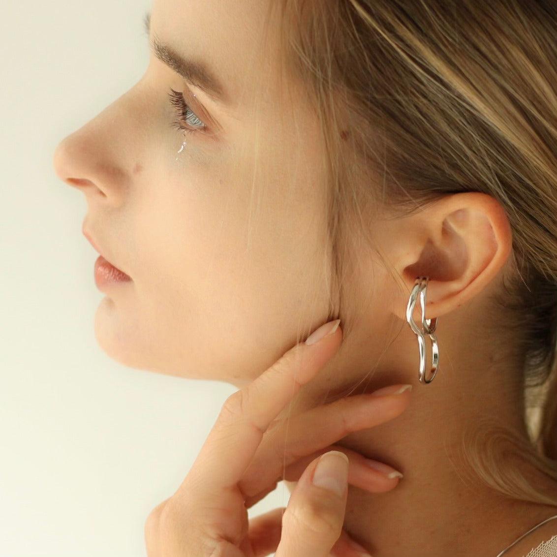 Waterfall Ring / Ear Cuff – Adjustable Sterling Silver Jewellery