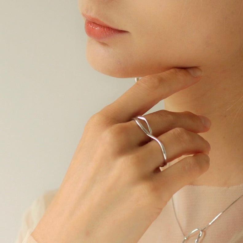 Waterfall Ring / Ear Cuff – Adjustable Sterling Silver Jewellery