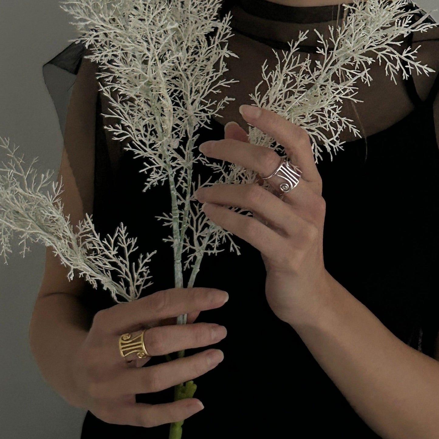 Ionic Column Ring – Architectural Silver Statement Ring