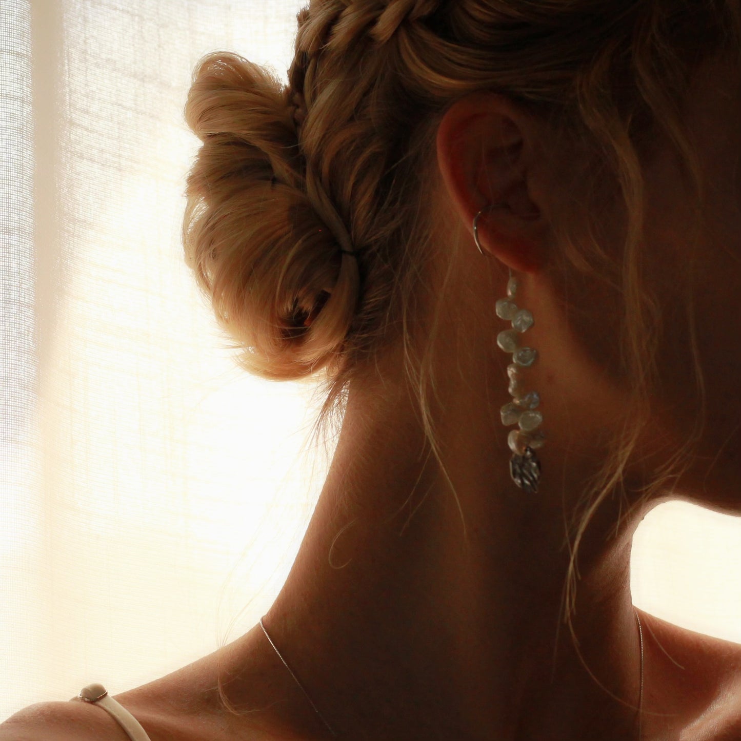 Blooming Keshi Ear Cuff – Gold & Silver set