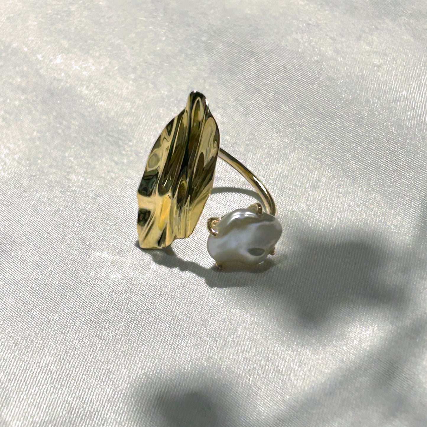 Golden Petal Keshi Ring