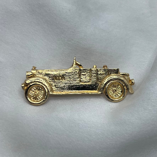 【デッドストック】気品漂うクラシックカーのヴィンテージブローチ｜1980sイギリス