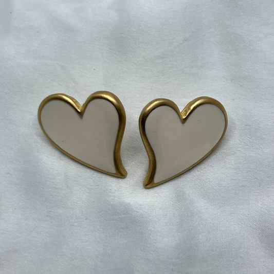 デッドストック ヴィンテージホワイトハートピアス