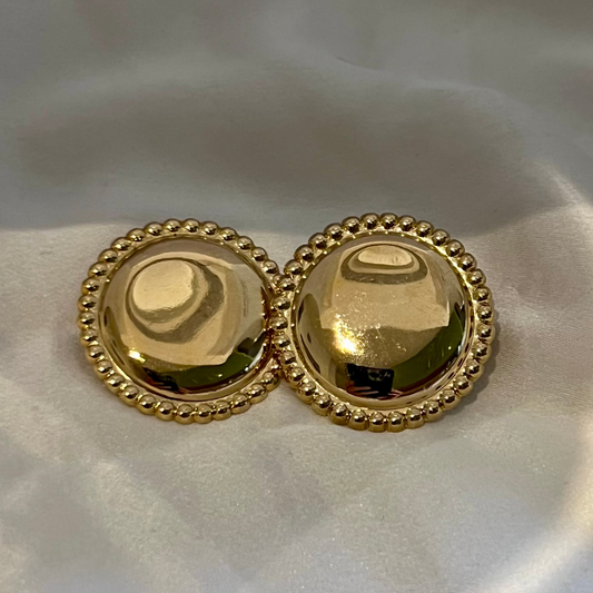 ヴィンテージ　ゴールドラウンドピアス