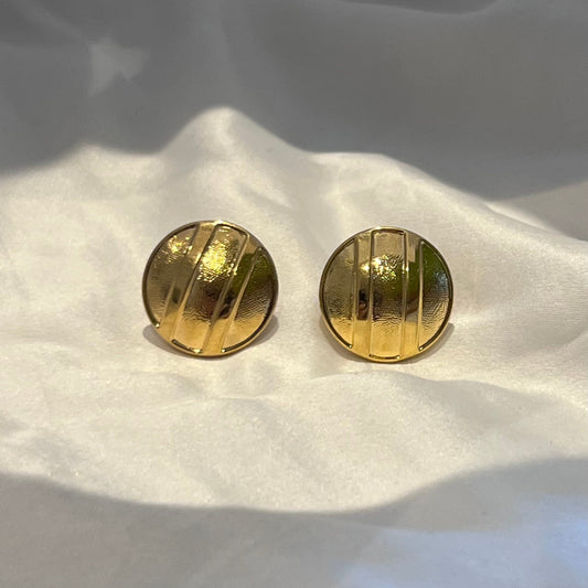 1980年代ヴィンテージ ゴールドボタンピアス