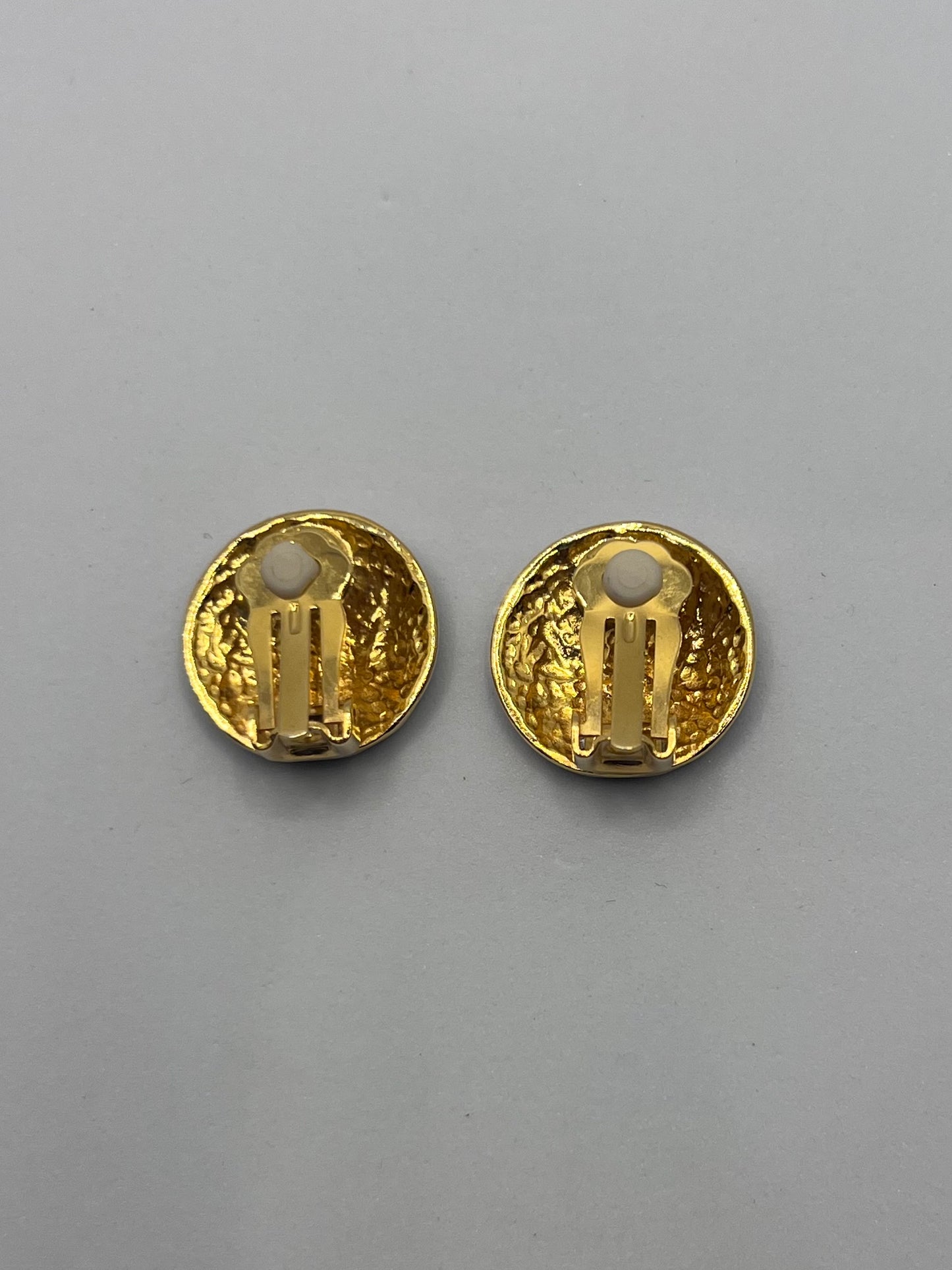 Vintage Black and Gold Striped Clip-On Earring