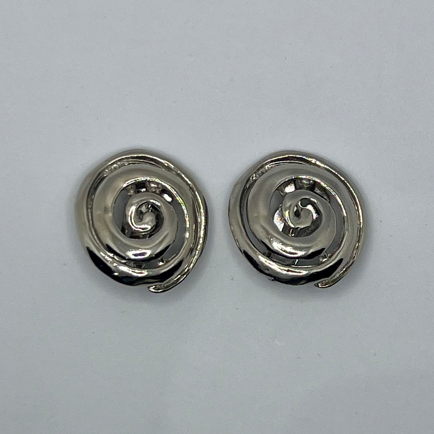 Vintage Silver Swirl Clip-on Earrings