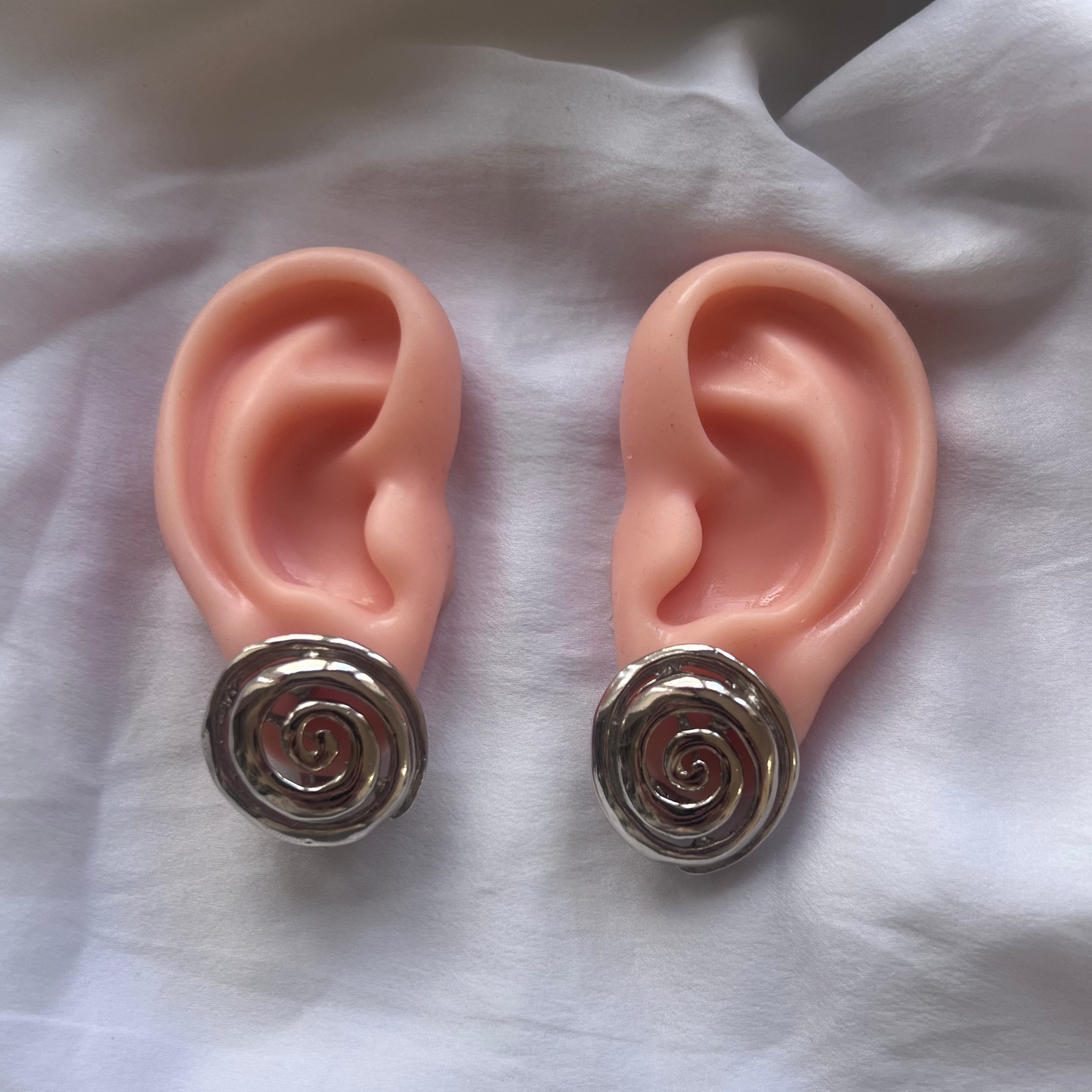 Vintage Silver Swirl Clip-on Earrings