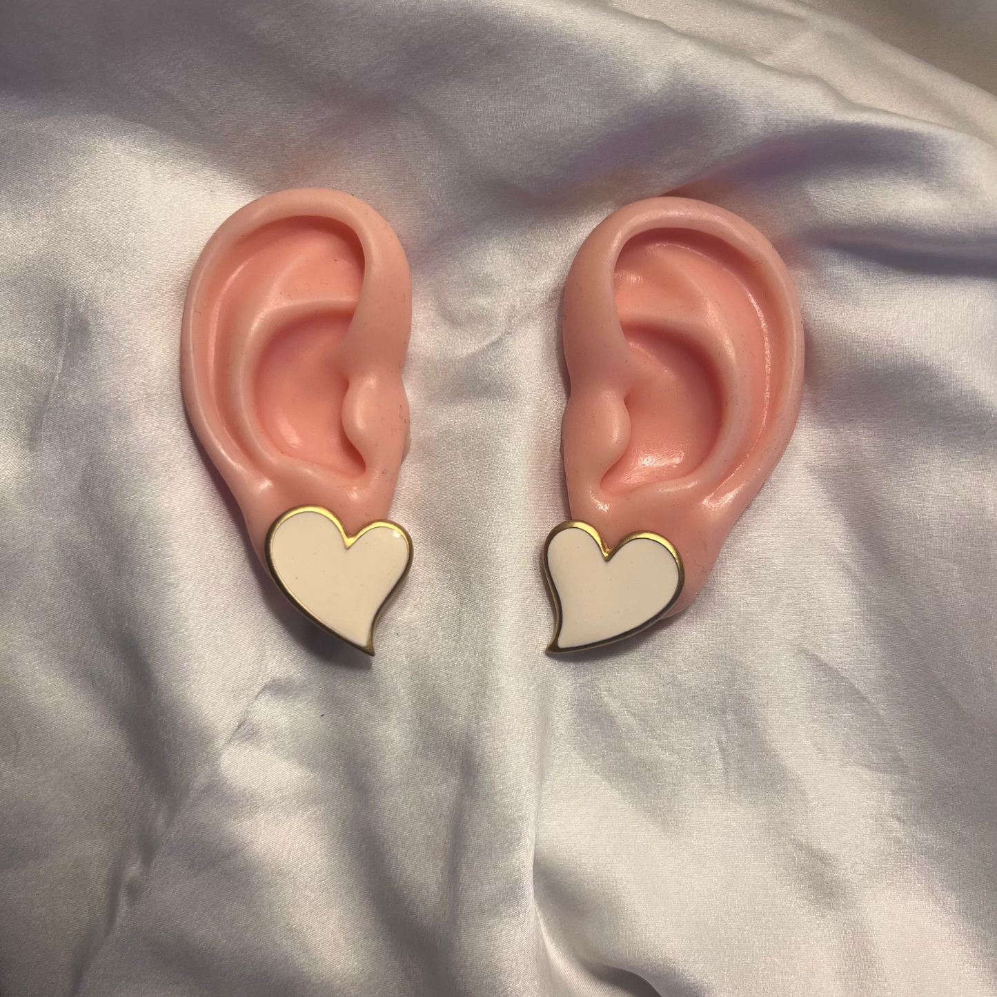 Deadstock Vintage Heart Earrings — 1980s London