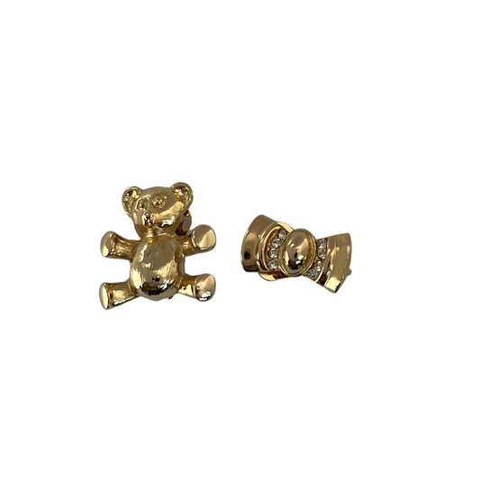 Vintage Mismatched Bear & Ribbon Earrings – NobleNest Exclusive